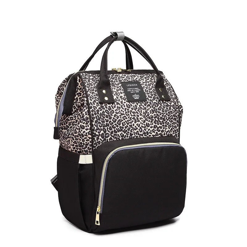 leopard backpack diaper bag