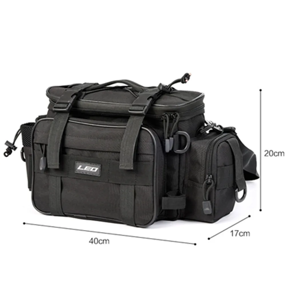 Вместительная сумка для рыбалки 40*17*20 см 600D, сумка для приманки, уличный рюкзак, многофункциональные холщовые сумки для снастей