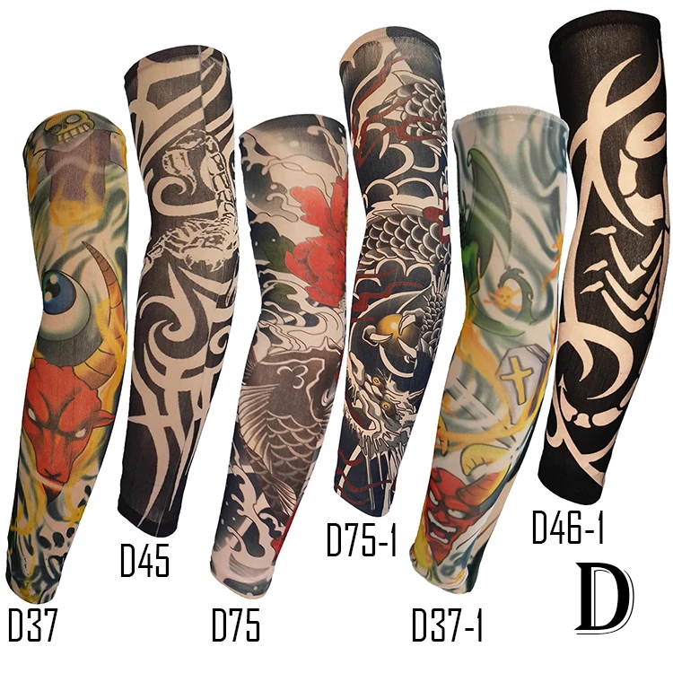 6X Arts Fake Temporary Tattoo Arm Sunscreen Sleeves Full Body Art Sleeves Kit US 