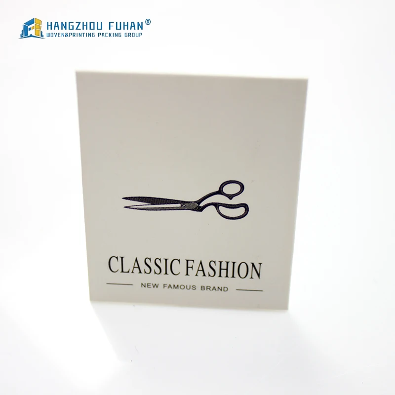 Clothes Tag  Custom Logo Scissors White Paper Hang Tag For Clothes