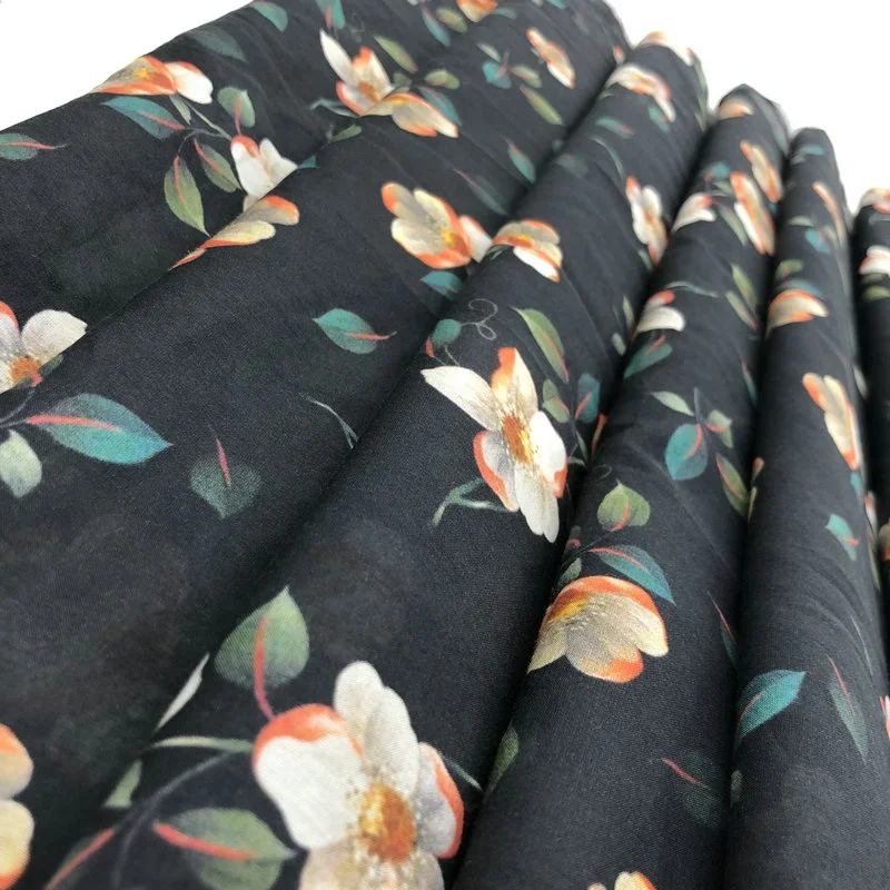 Шелковая хлопчатобумажная смесь цифровая печатная ткань Цифровой Текстиль на заказ печать спандекс