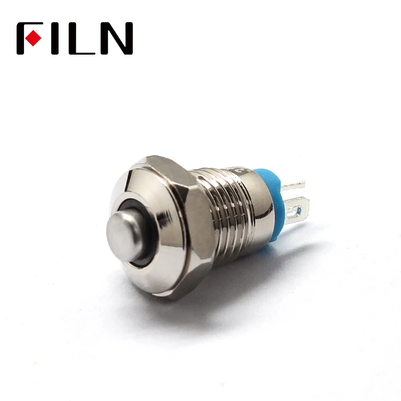 8mm Mini Metal Push Button Switch on off Momentary High Head Switch 3v 12v Led Illuminated Push Button 1 No Switch