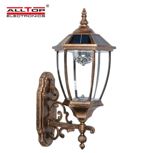 ALLTOP, классический стиль, алюминиевый стеклянный наружный Ip65 3 Вт, солнечный светодио дный настенный светильник