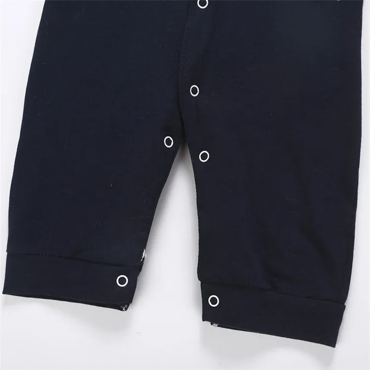 Удобная детская одежда женские комбинезоны с длинными рукавами джентльмен ребенок черный комбинезон младенческой