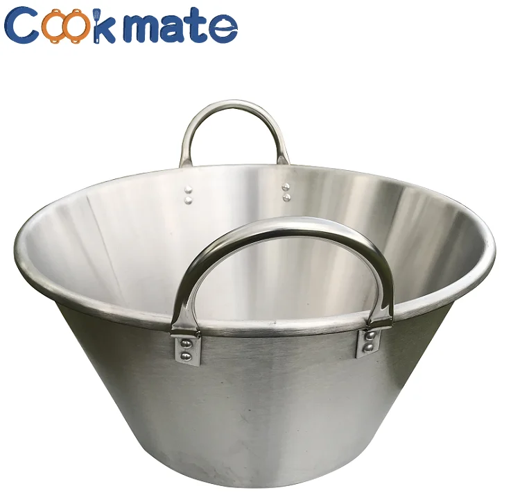 Mexican Cazo Stainless Steel Large Deep Pot for Multi-Purpose Cooking