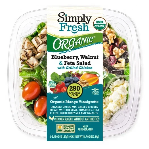 Custom Printing Fresh Chicken Caesar Salad Packaging Label Sticker