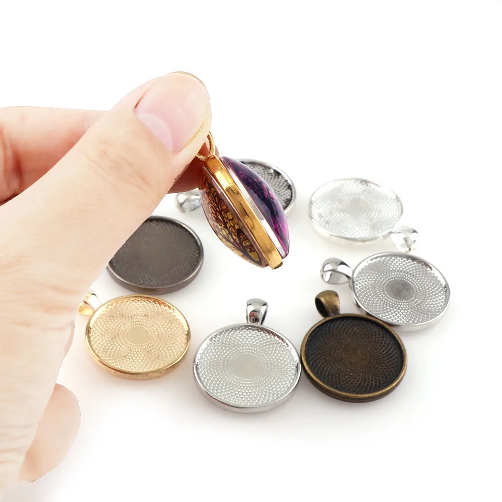 25mm Round Double Sided Jewelry Pendant 