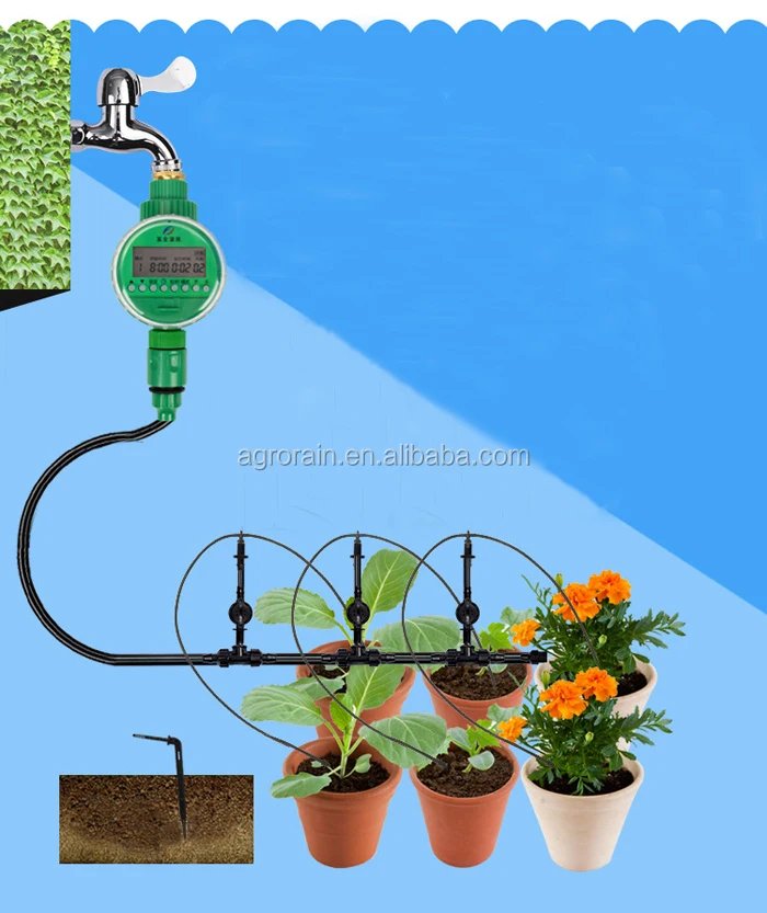Automatic LCD Dry Battery Water Timer Plastic Garden Irrigation Timer for Lawn and Balcony WT1005B Wet Weather Operation