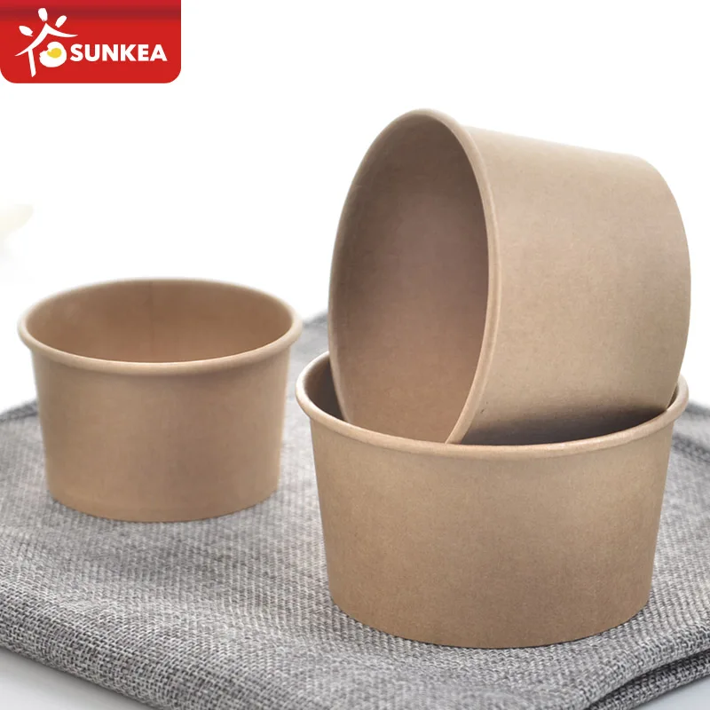 Custom Printed Kraft Paper Salad Bowl with Lid - Buy Paper Bowl, Paper Salad  Bowl, Salad bowl Product on Food Packaging - Shanghai SUNKEA Packaging Co.,  Ltd.