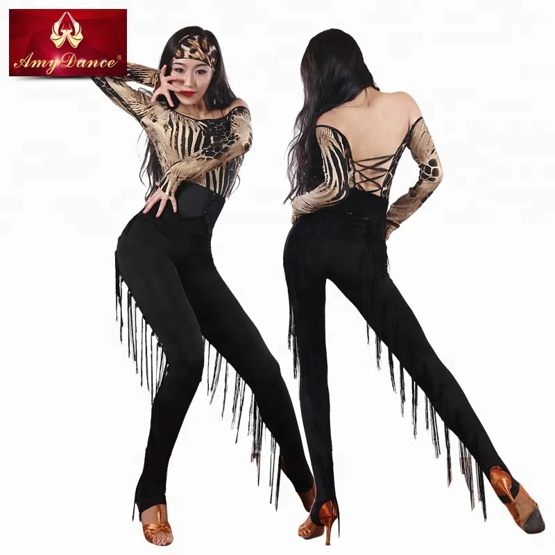 New Adulto Donne Sexy Sottile Pratica Moderna Latino Pantaloni Di Ballo Con  Frange - Buy Pantaloni Di Ballo Latino Con Frange Product on Alibaba.com