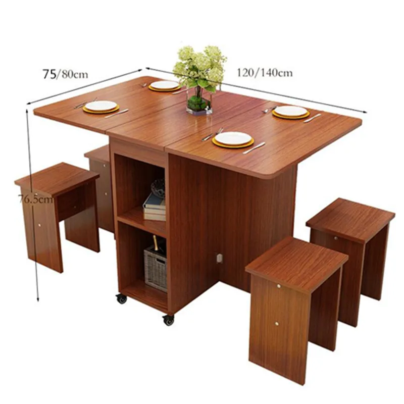 Household 4/6 People Dining Table Removable Folding Table