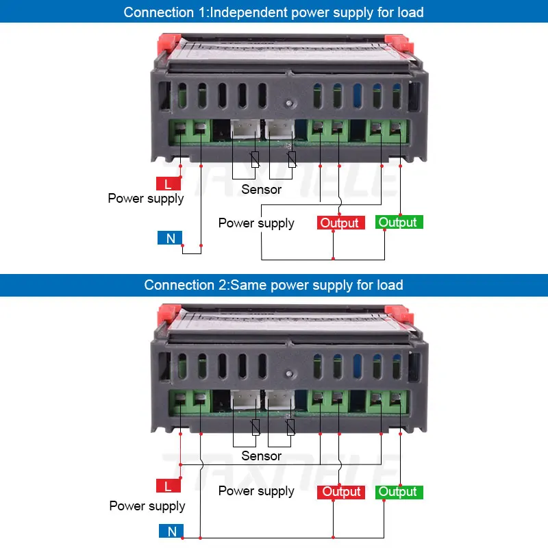 
STC-3008 двойной цифровой термостат с контроллером температуры, инкубатор с двумя релейными выходами, терморегулятор, нагреватель, охладитель, 12 В, 24 В, 220 В 