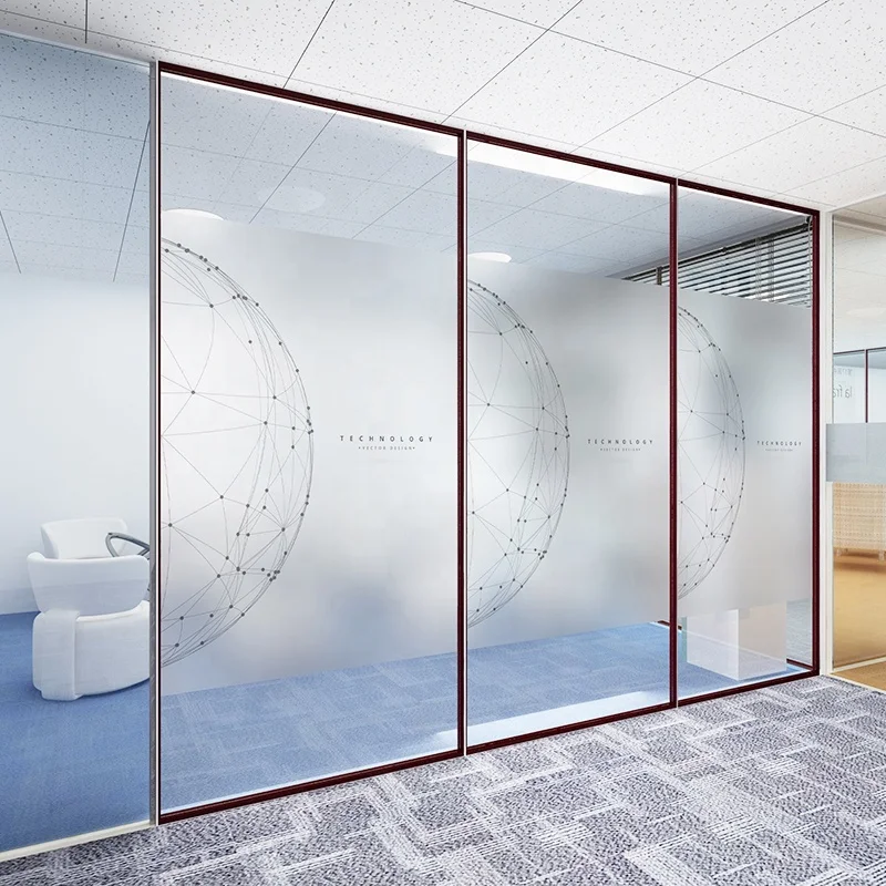 Frosted Glass Partition for Office With Free CAD