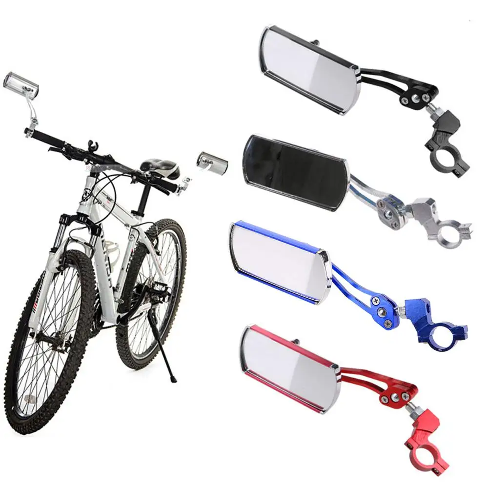 Pair 2 Bicycle Bike Handlebar Rear View Rearview Mirror Rectangle Back Cycling 