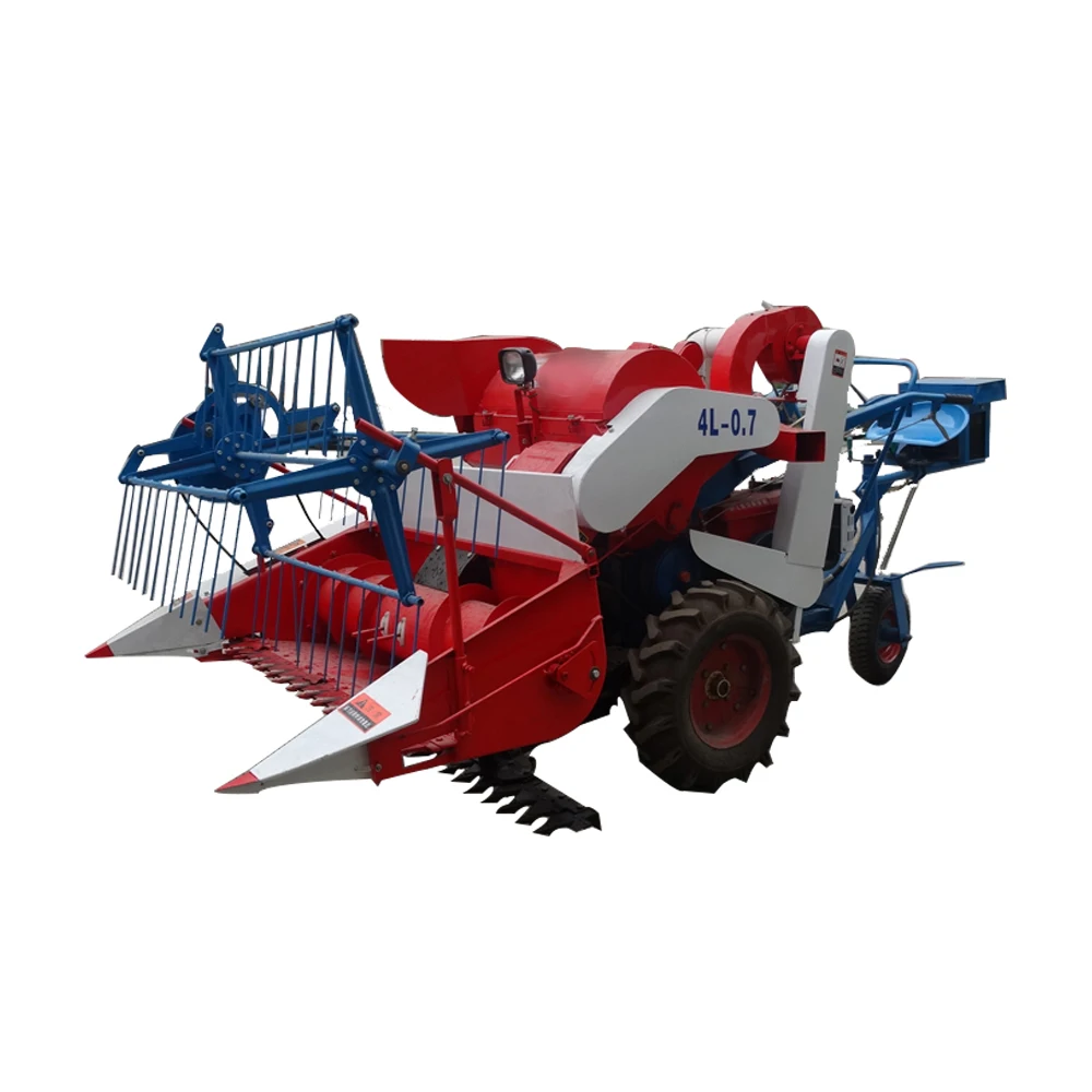 Newest Factory Price Mini Combine Harvester Wheel Type Rice Harvester