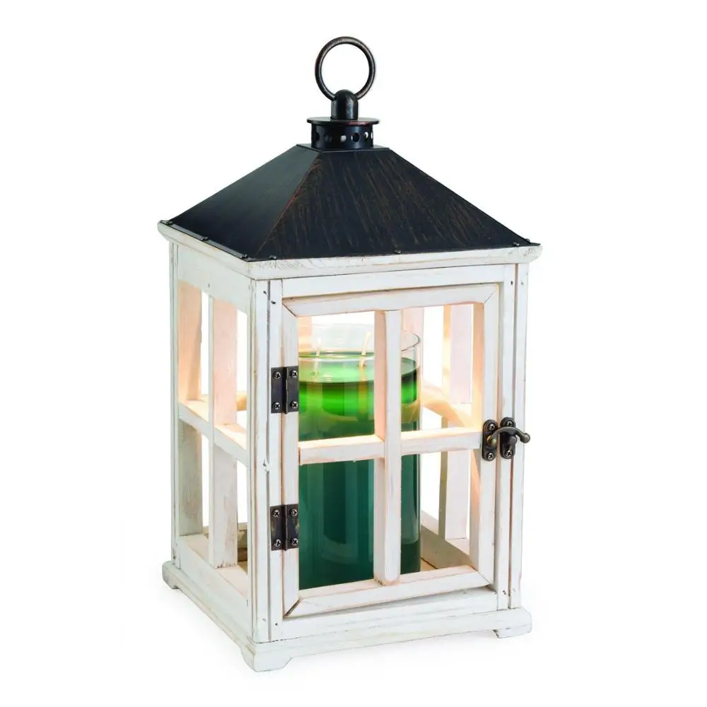 Декоративный деревенский подвесной и автономный белый деревянный фонарь-свеча