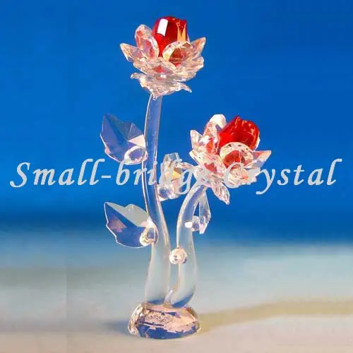 Customized Flower Crystal Glass Wedding Gifts 3D Laser Engraved Crystals