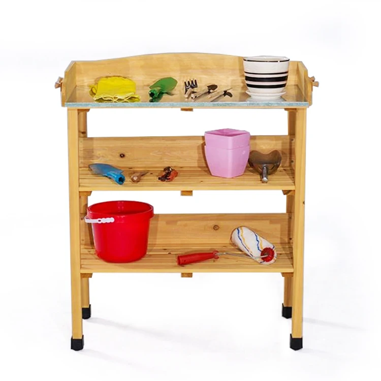 Уличное украшение для сада, деревянный стол для горшков, скамейка для горшков