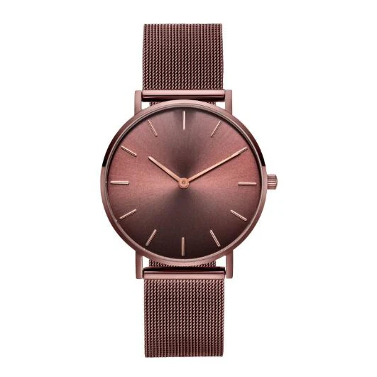 minimalist metal wristwatches in gold stainless steel slim durable wrist watches in stock