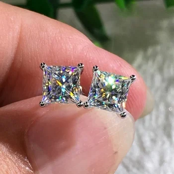 1Pair Fashion Brand Jewelry Crystal Stud Earrings For Women Tiny Simple Geometric Earrings Christmas Gift