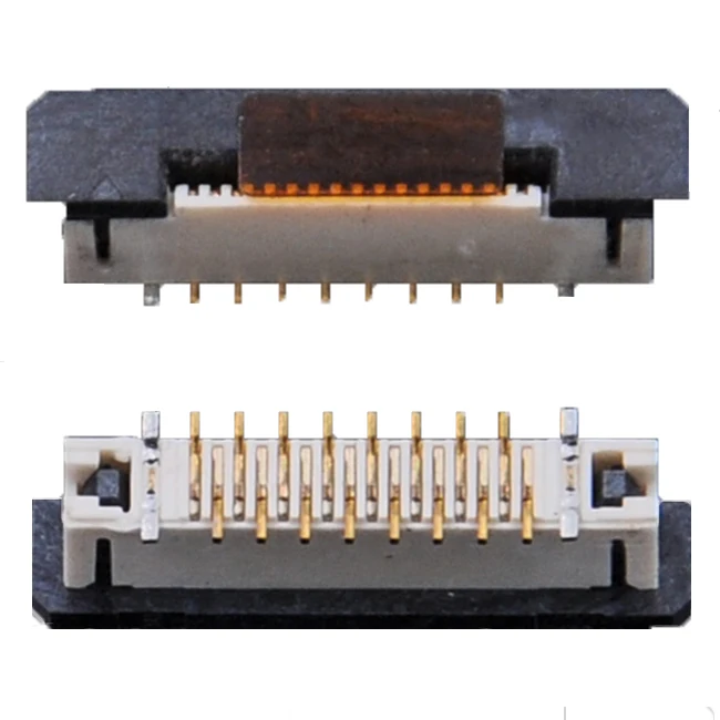 Low price 0.5mm pitch FPC/FFC connector H4.3 with wide lock gold-plating