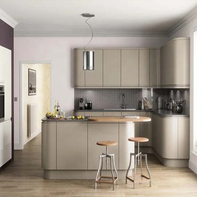 Vermonhouzz New Model Curved Kitchen Cabinets Designs Modern Type Proficient China Supplier