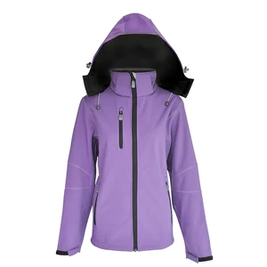 Wholesale Waterproof Breathable Windproof Women Work Softshell Wind Stop Jacket with Hood