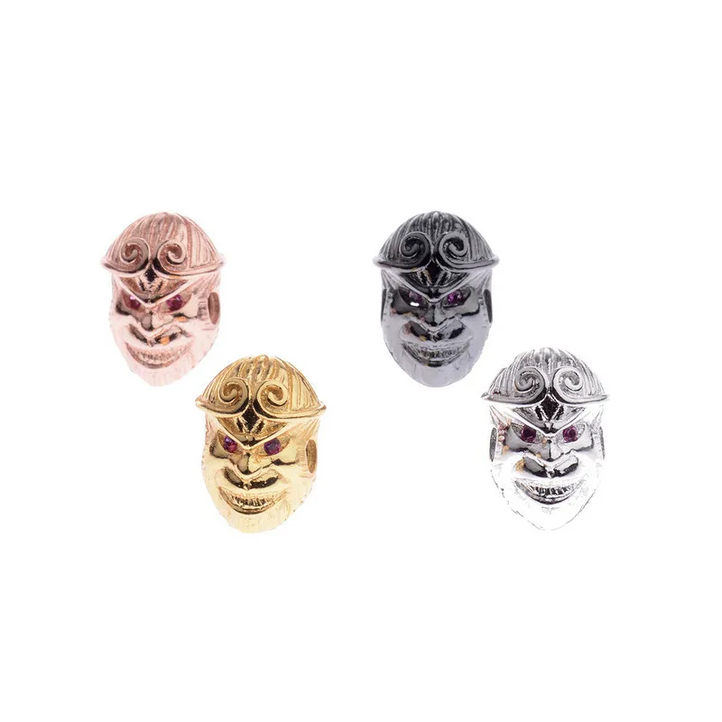 China Qitian Dasheng Sun Wukong Monkey King Head Gold Plated Micro Inlaid Cubic Zircon Micro Beads Braceletsaccessories Buy Micro Pave Zircon Beads Copper Performated Beads Product On Alibaba Com