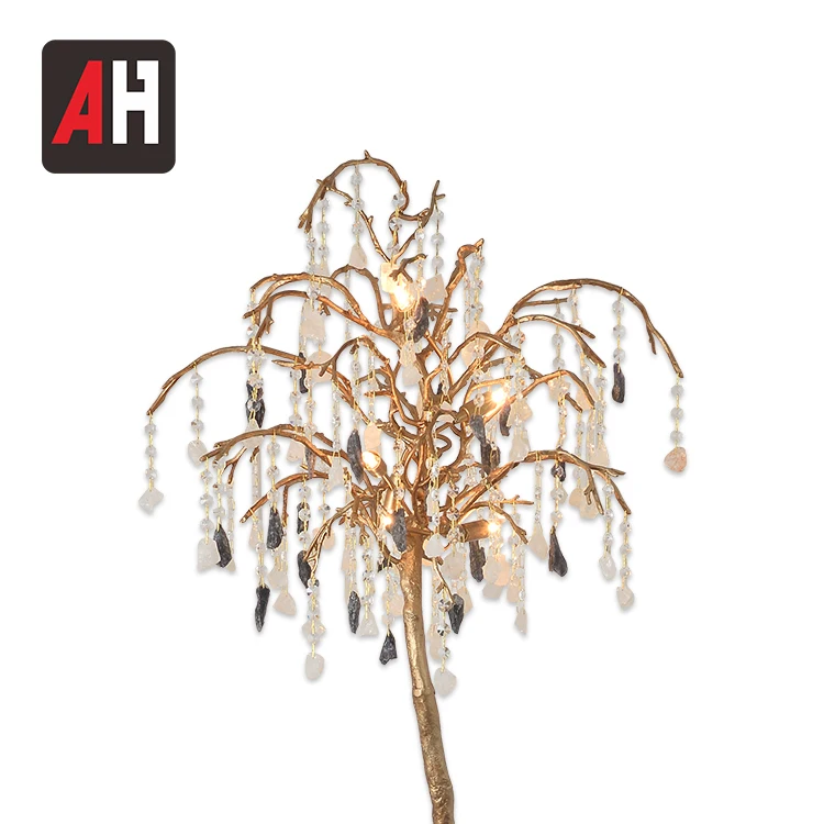 Декоративный красочный кристалл кулон медная основа напольная лампа