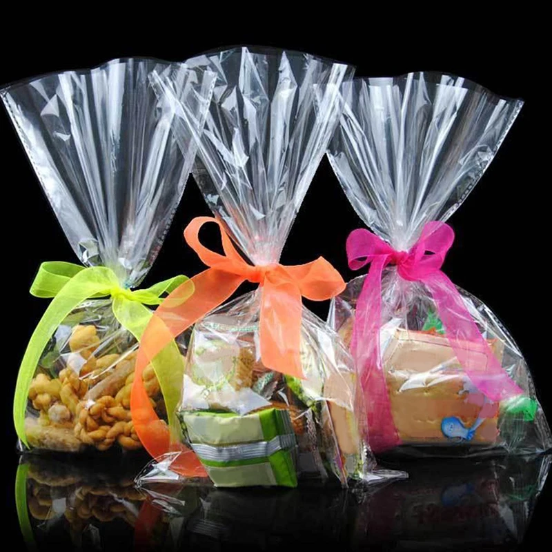 10Pcs 'Thank You' Transparent Baking Food Bag, Party Gift Packaging Bag