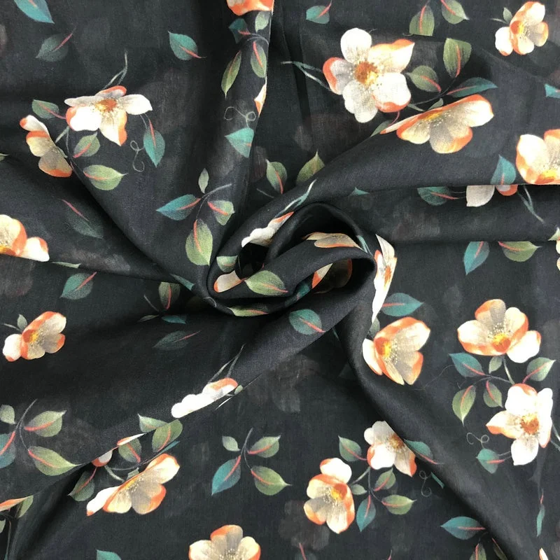 Шелковая хлопчатобумажная смесь цифровая печатная ткань Цифровой Текстиль на заказ печать спандекс