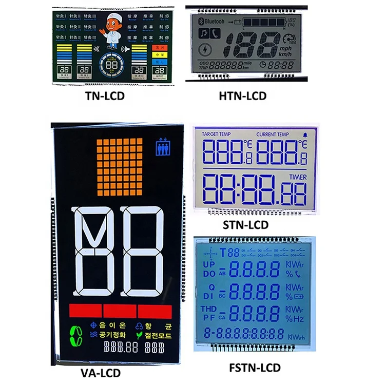 7 Segment LCD Display HTN Negative Display LCD Screen With Touch Control