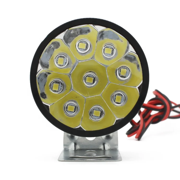 9 светодиодов 12 В фара для мотоцикла скутера противотуманный прожектор светодиодная квадроцикла белая вспомогательная лампа