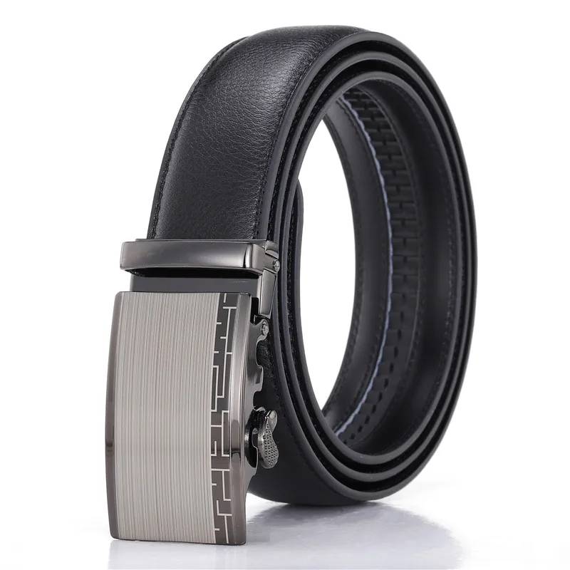 Lqbelt Men's Automatic Buckle Belt Genuine Leather