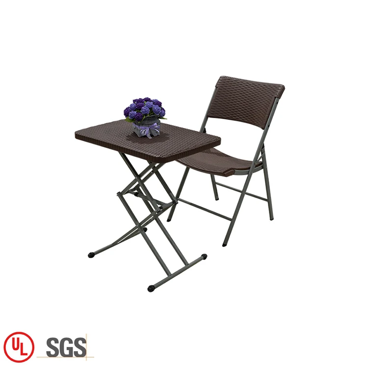 Ротанговый пластиковый уличный складной стол для учебы и стул для школы