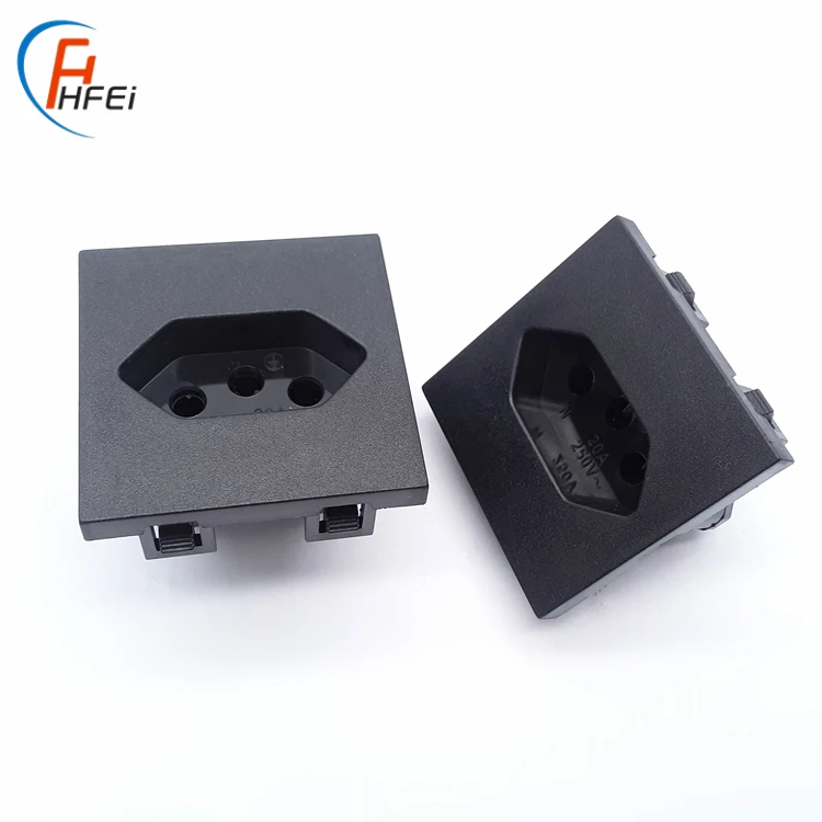 HF Ac Power Inlet Power Inlet Ac Connector Inlet Brazil Socket 3 Round Pin Extension Socket