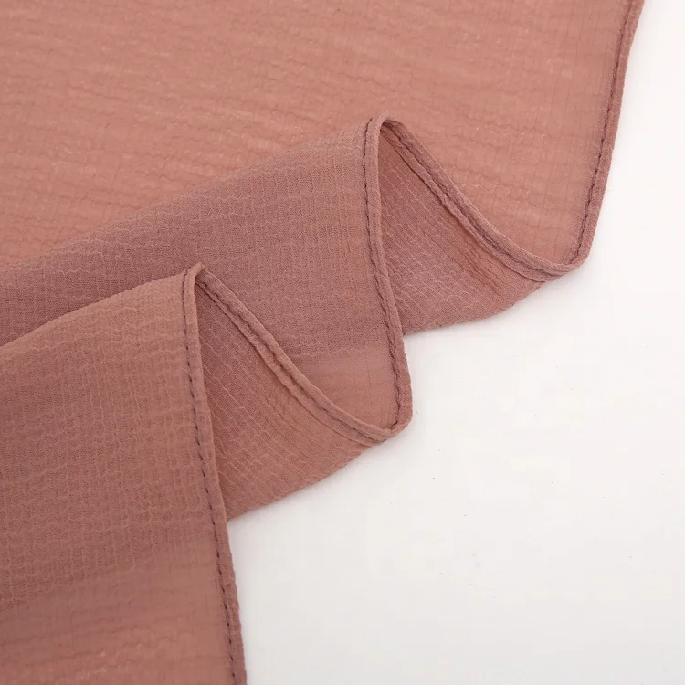 Cheap Bulk 23 Colors Lady Tiny Wrinkle Chiffon Scarves Women Plain Muslim Scarf Chiffon