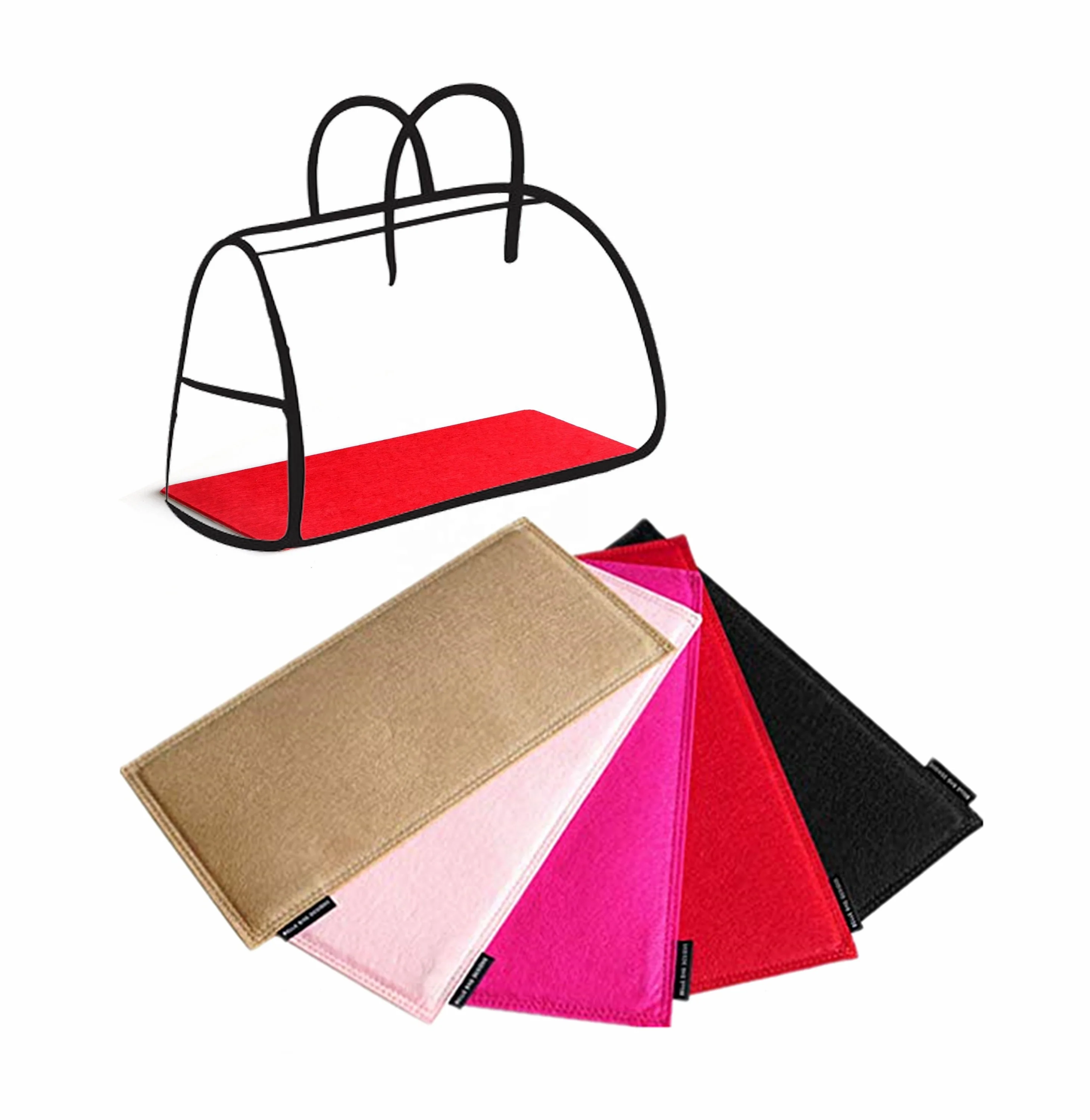 Source Factory Supply High Quality Customized Size Felt Material Tote Handbag  Base Insert Shaper on m.