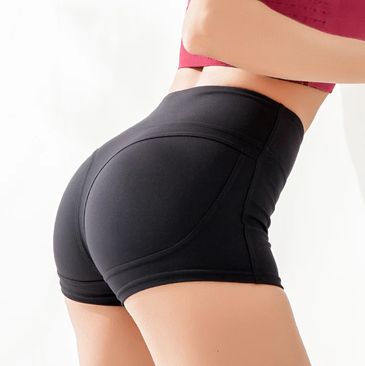Custom Logo Polyamide Female Sports Shorts Sexy Butt Tights with Elastic Waist Closure Mid Waist Style