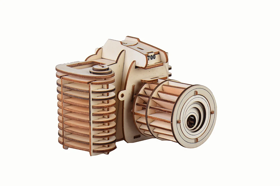 3d wooden puzzles camera model laser