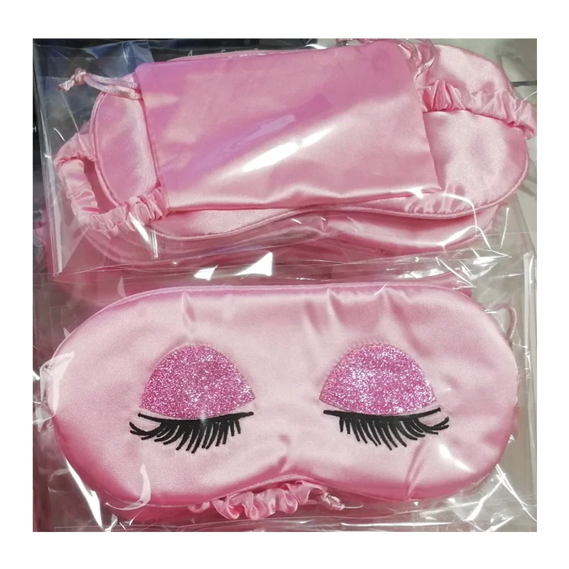 pink satin eye mask