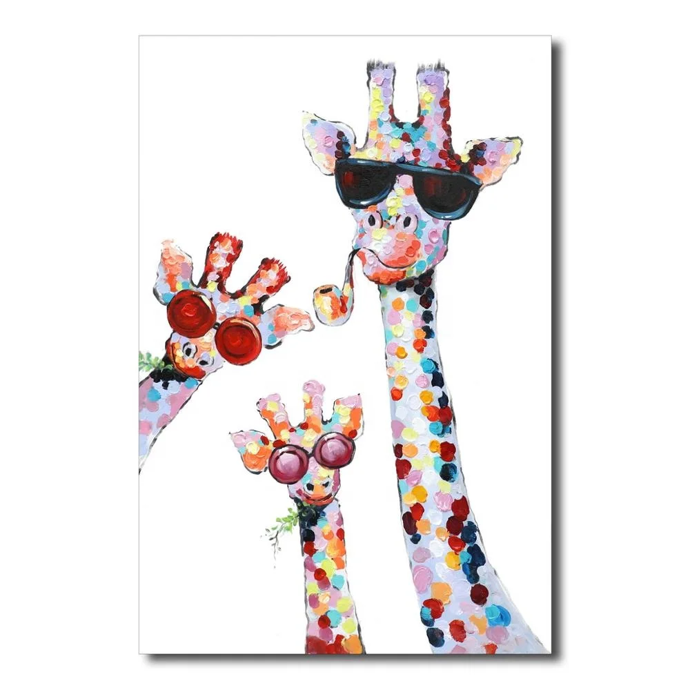 Жирафы в очках цветное