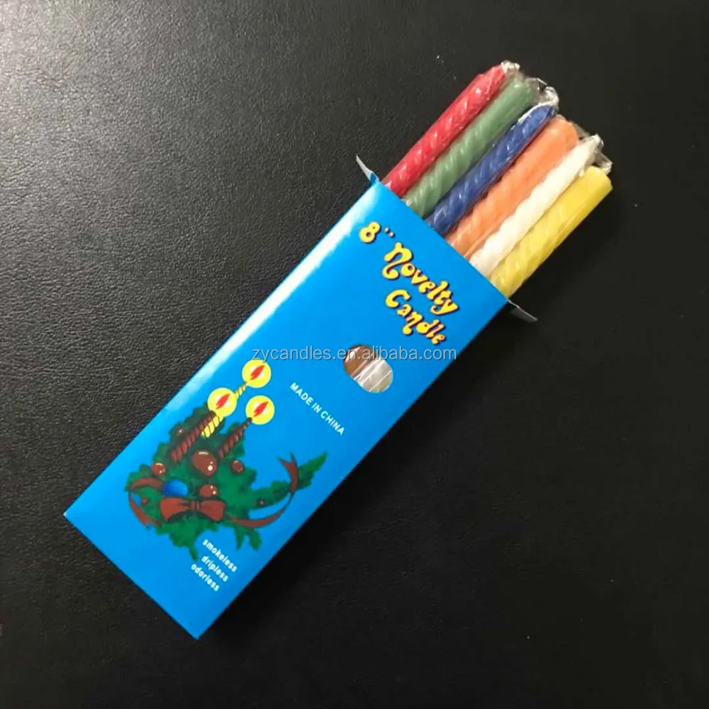 8 'インチノベルティキャンドルマルチカラー休日使用スパイラル