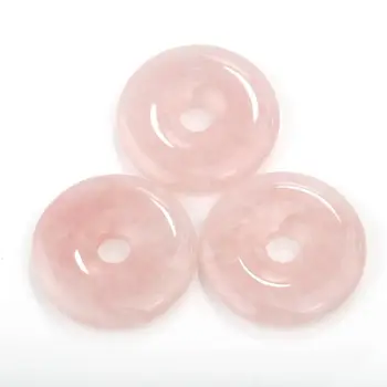2019 New Wholesale Rose Quartz Donut Ring Pendant Necklace