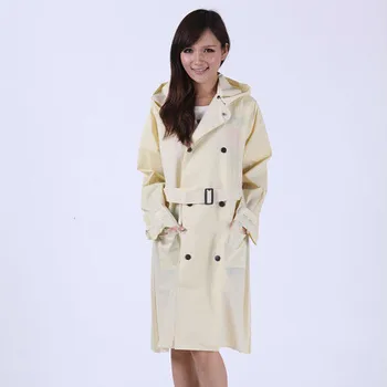 Fashion EVA Men And Women Poncho Jacket With Hood Ladies Waterproof Long Translucent Raincoat Adults Outdoor Rain Coat