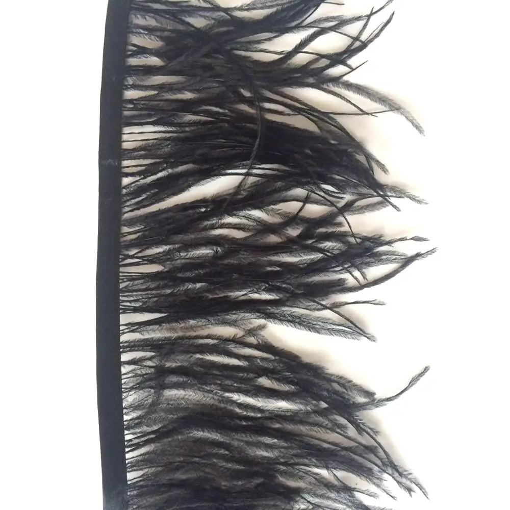 cheapest ostrich feather trim black ostrich