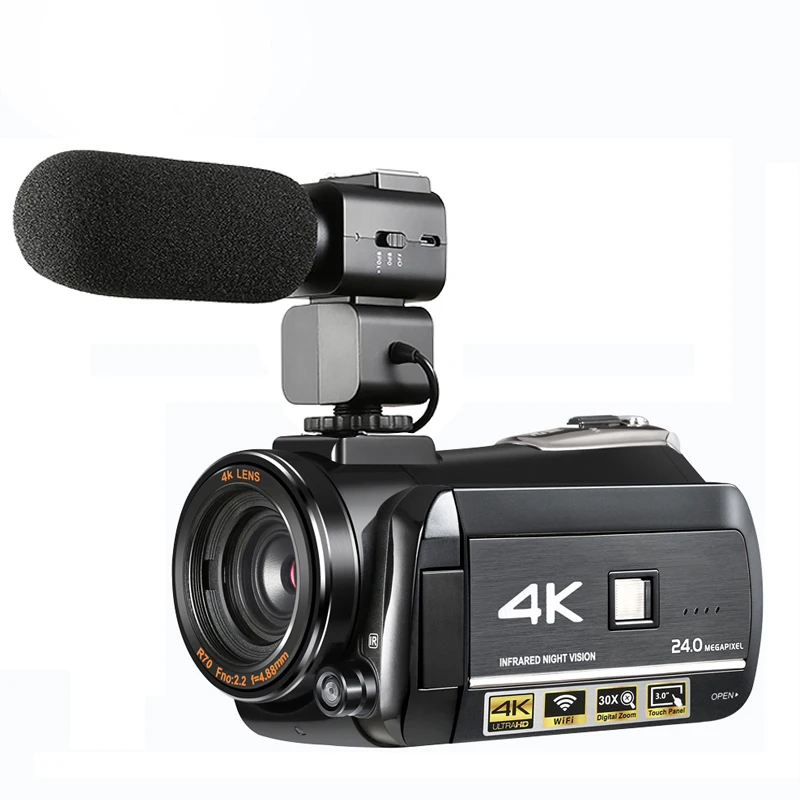 4K Digital Video Camera with 30x Zoom & 3.0'' Touch Display