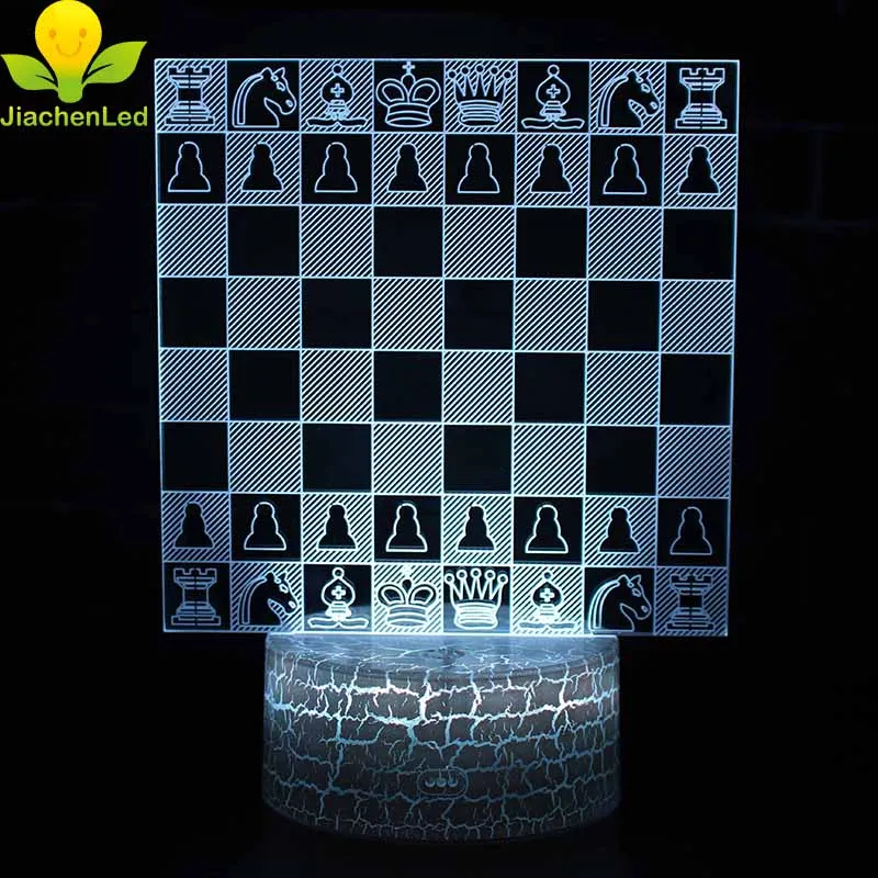 Creative Bedroom 3d Chess Illusion LED Night Light With Remote Indoor Desk Lamp