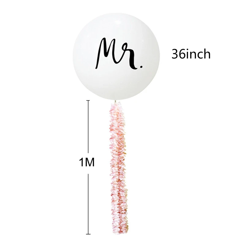 Amazon горячая Распродажа 36 дюймов Mr Mrs цветок воздушных шаров свадьбные украшения на роджественскую вечеринку