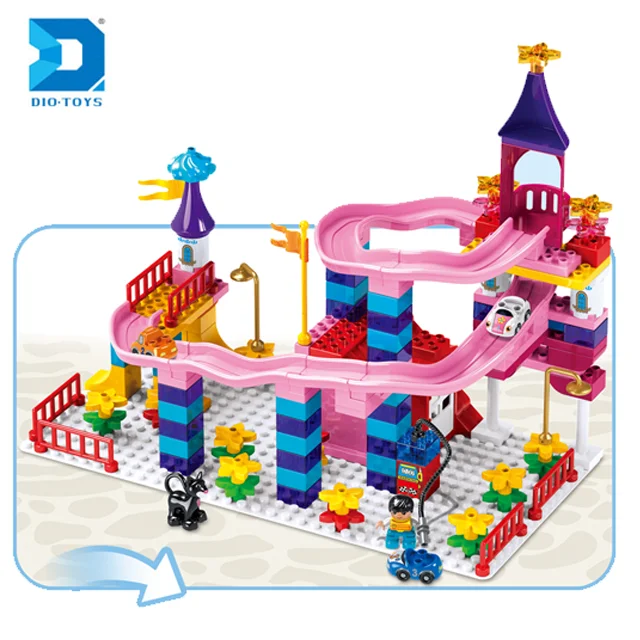Популярные претендует слайд дворец игрушки diy замок слайд строительные блоки